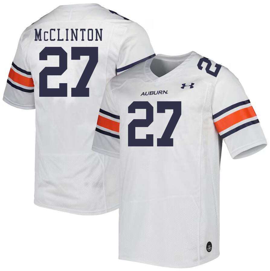 Men #27 Mac McClinton Auburn Tigers College Football Jerseys Stitched-White